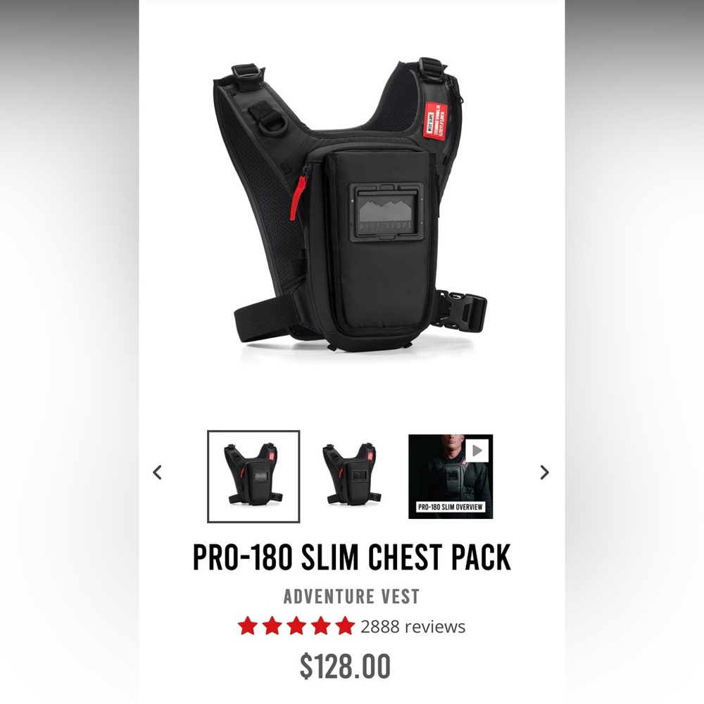 West Slope Pro-180 Slim Chest  Pack - Adventure Vest